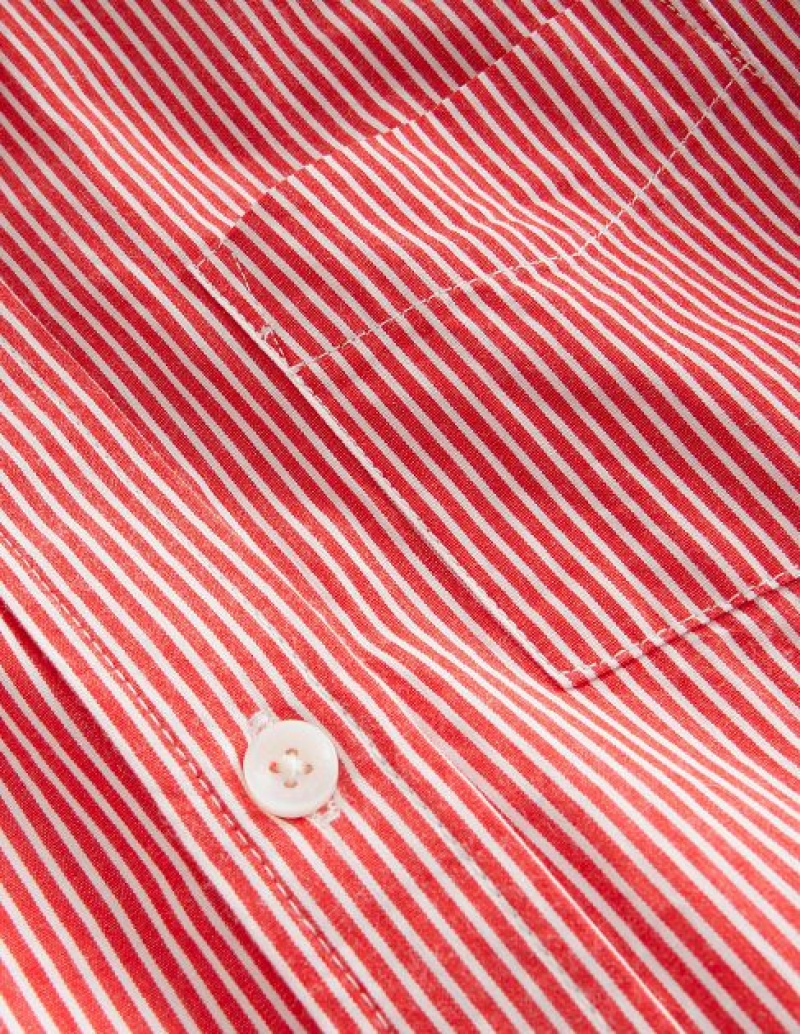 Red / White Kids' Boden Laundered Shirts | 53401RTHL