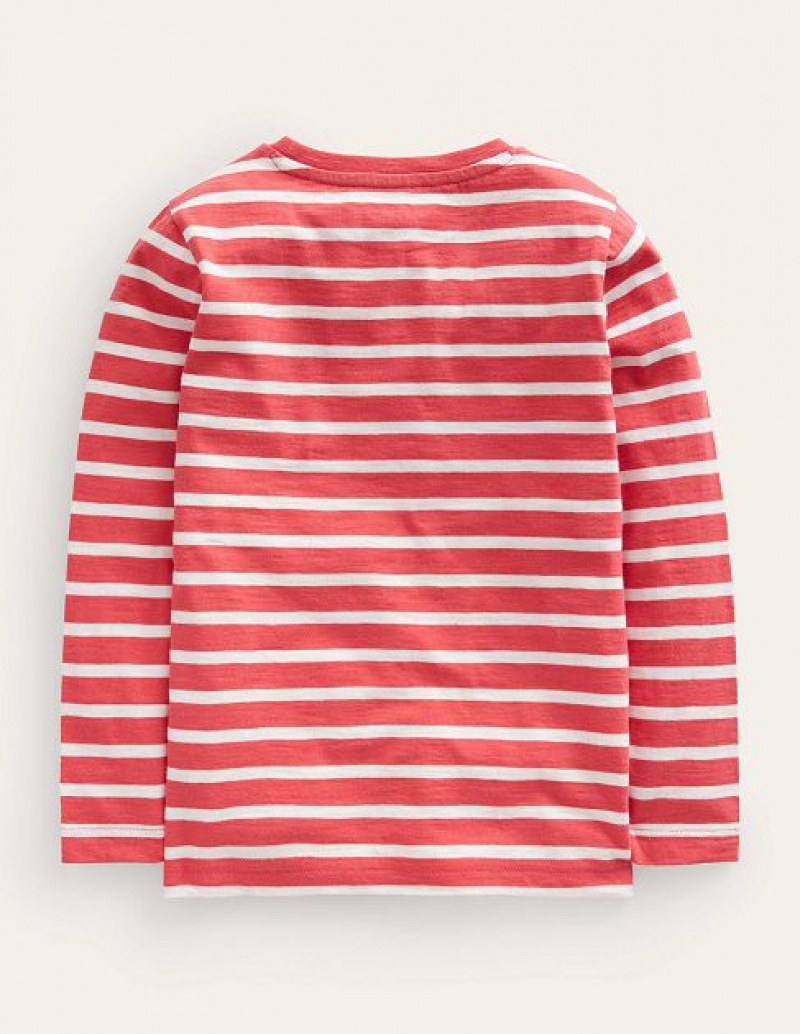 Red / White Kids' Boden Off Road Appliqué T-Shirt | 20731JHYQ