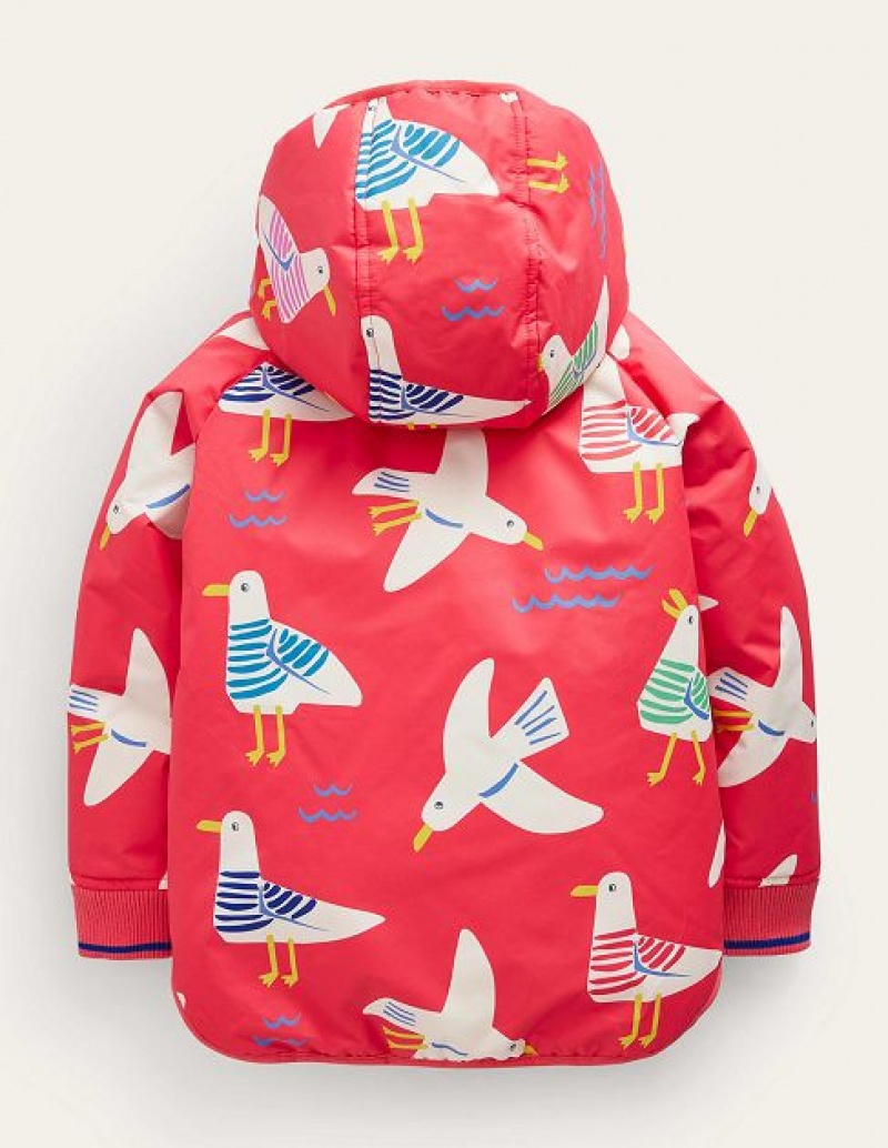 Red / White / Blue Kids' Boden Sherpa Lined Anorak Jackets | 75218QFUA