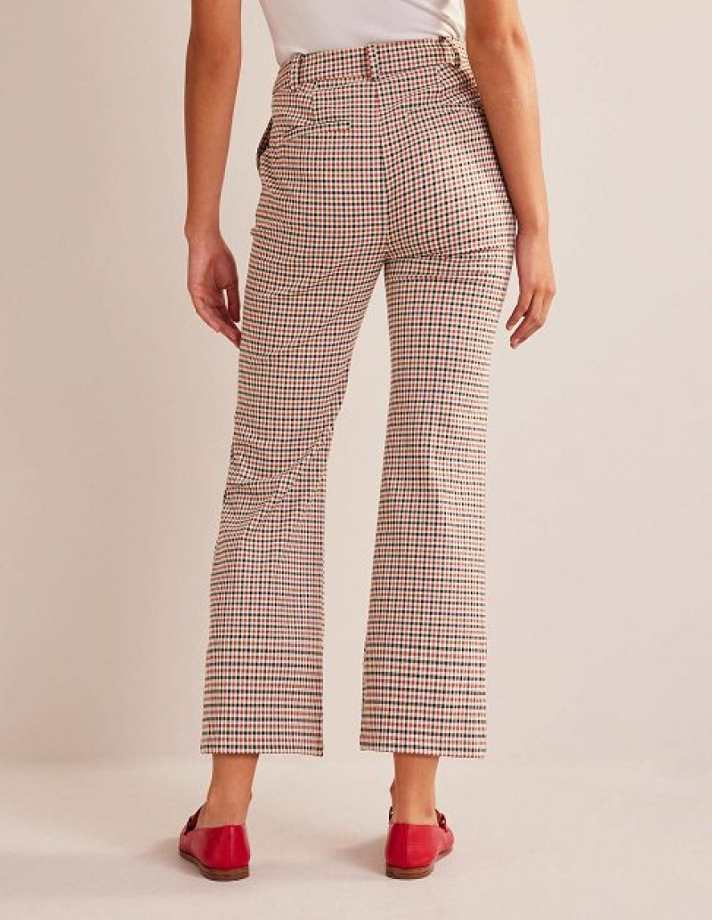 Red / blue / white Women's Boden Chelsea Check Pants | 47832TYOF