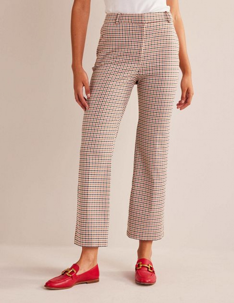 Red / blue / white Women's Boden Chelsea Check Pants | 47832TYOF