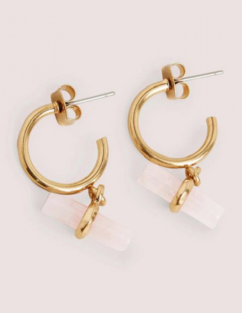 Rose Women's Boden Semi-precious T-bar Hoops Earrings | 19608XDGW