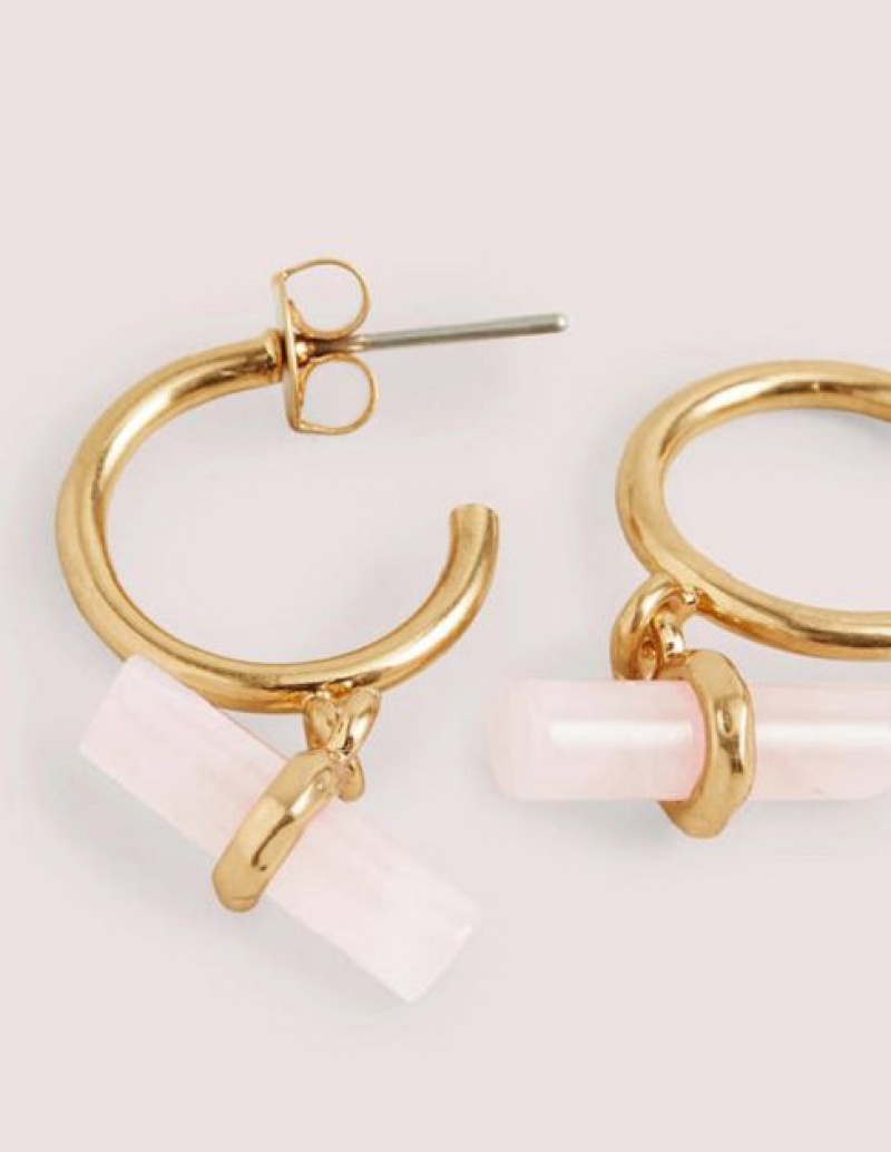 Rose Women's Boden Semi-precious T-bar Hoops Earrings | 19608XDGW