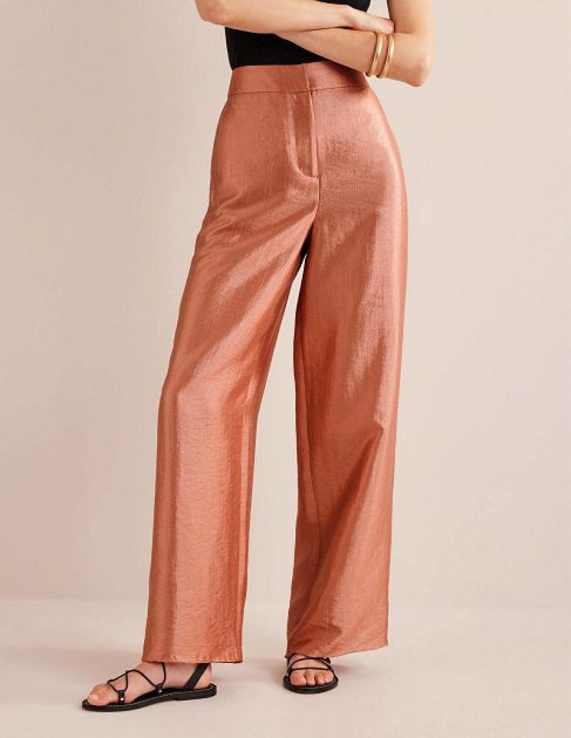 Rose / Gold Women's Boden High Rise Palazzo Pants | 56972NHJI