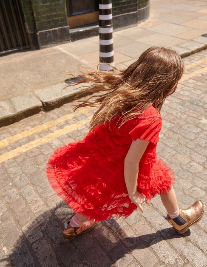 Royal Red Kids' Boden Tulle Tiered Dress | 16230MLSR