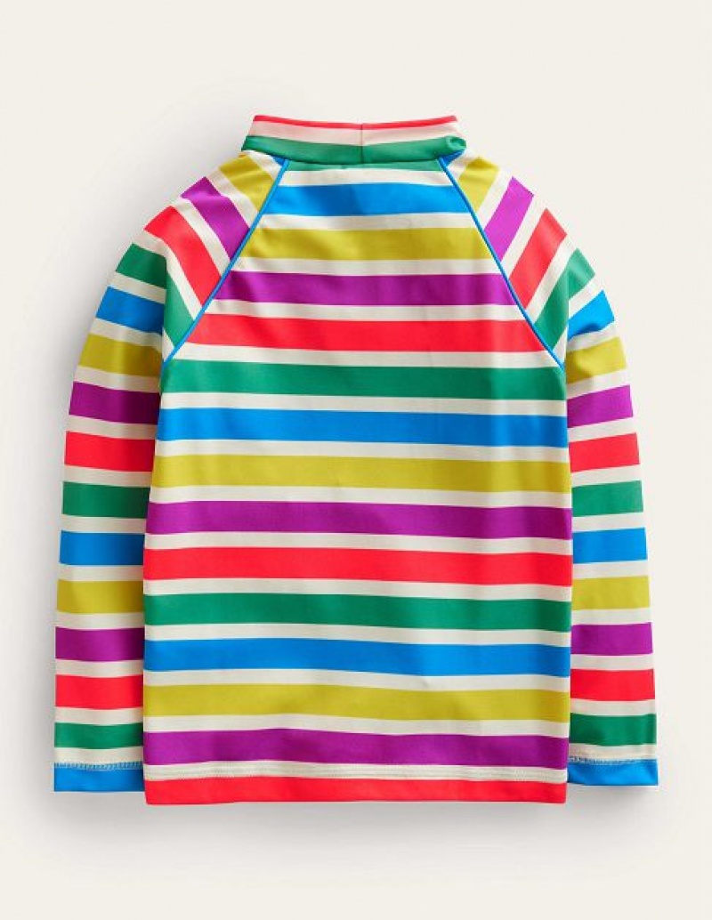 Stripes Kids' Boden Patterned Rash Guard T-Shirt | 91543VOFL