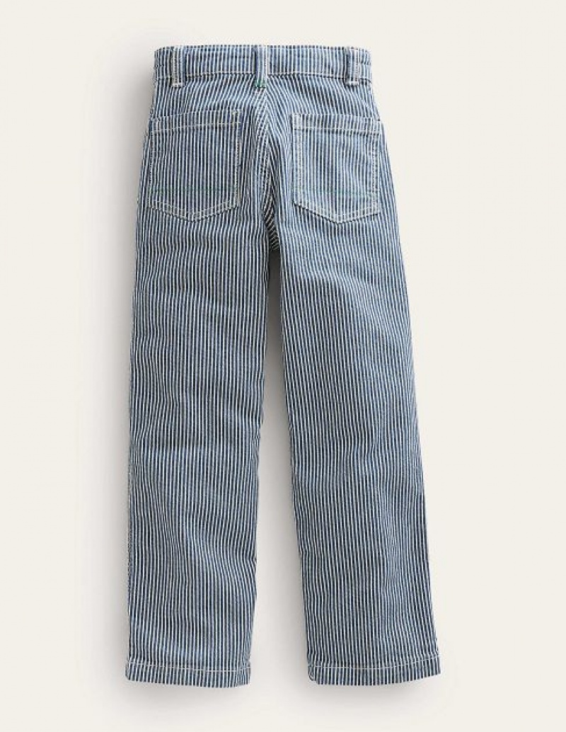 Stripes Kids' Boden Ticking Relaxed Pocket Pants | 32709HYSO