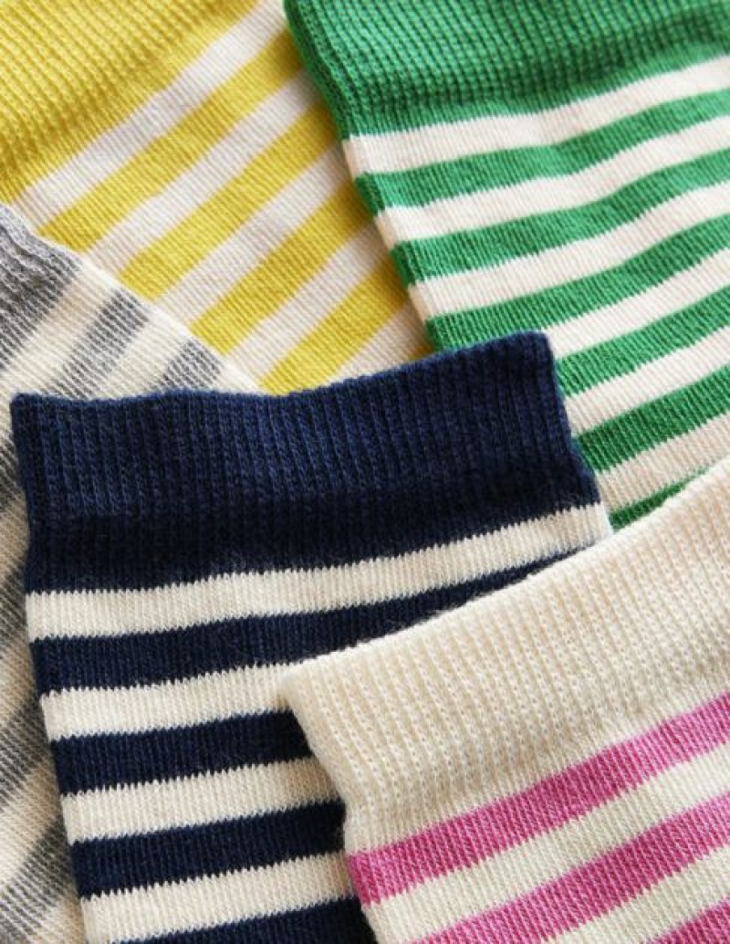 Stripes Women's Boden Five Pack Crew Socks | 09261WLHS