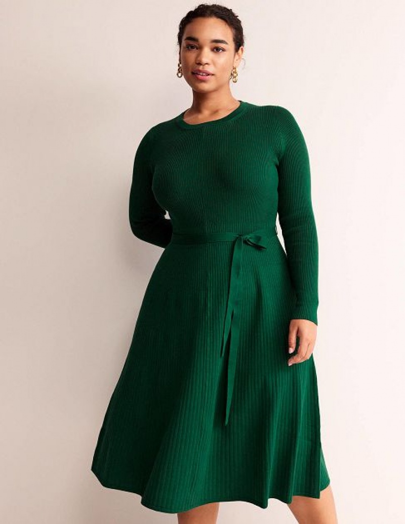 Turquoise Green Women's Boden Lola Midi Dress | 68714OPQS