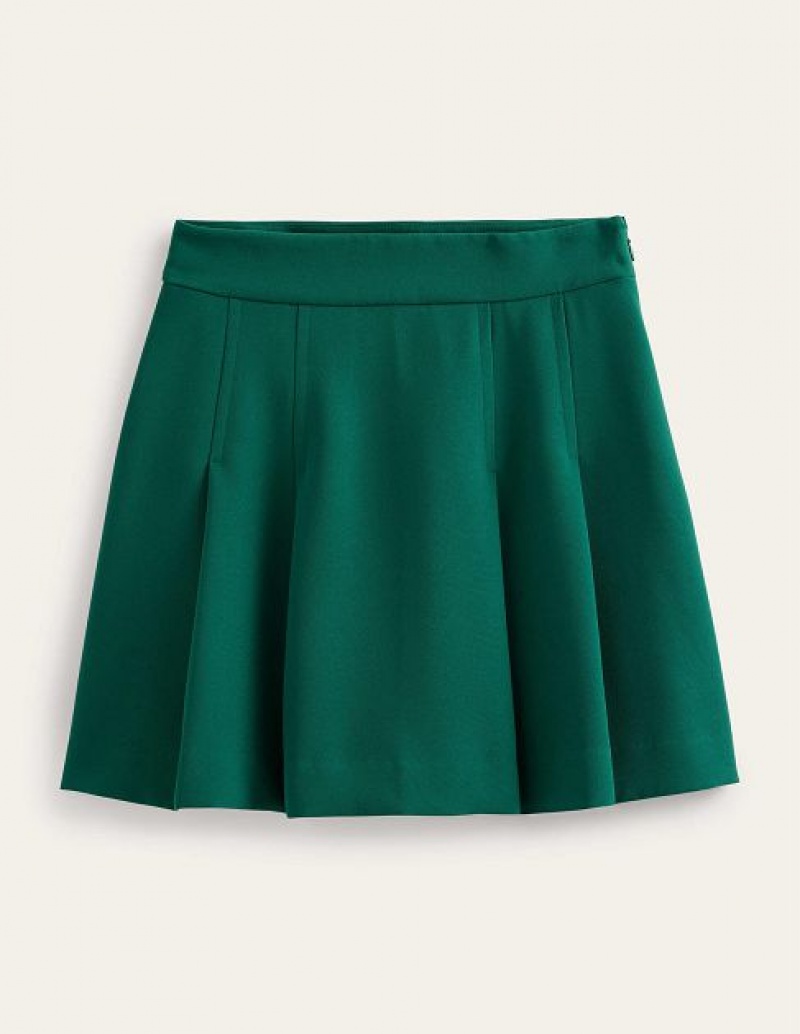 Turquoise Green Women's Boden Pleated Crepe Skirts | 65391VZCO