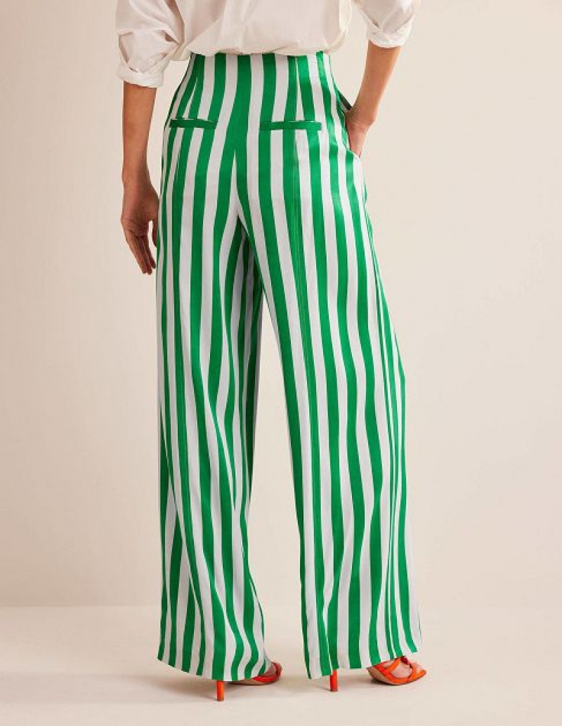 Turquoise Stripes Women's Boden High-waist Palazzo Pants | 29401DLRK