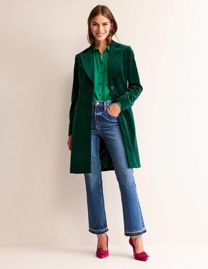 Turquoise Women's Boden Canterbury Velvet Coats | 84052WDOB