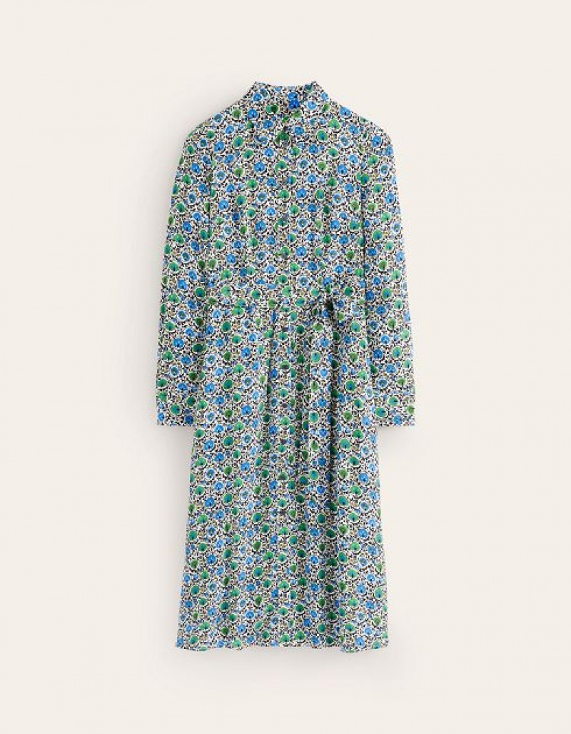 Turquoise Women's Boden Kate Midi Shirt Dress | 71385LDTI