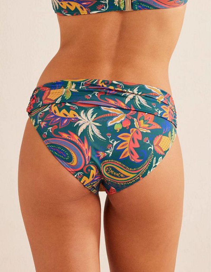 Turquoise Women's Boden Levanzo Fold Bikini Bottoms | 87902XYTH