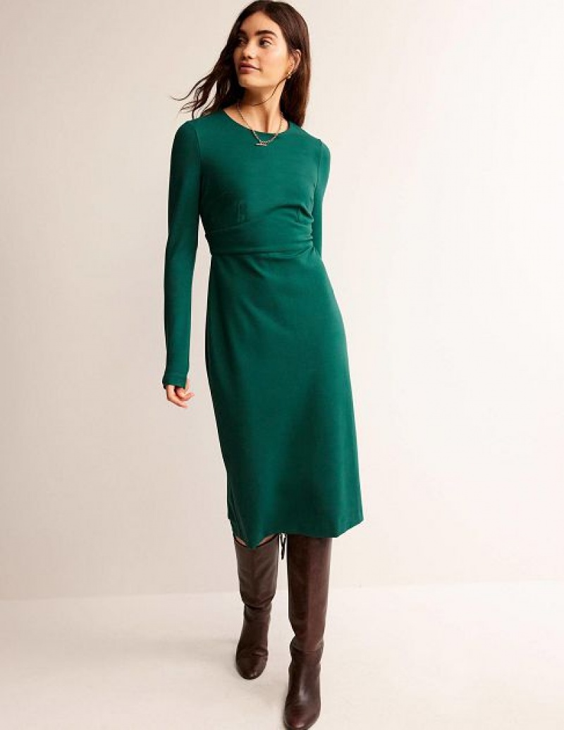 Turquoise Women\'s Boden Nadia Jersey Midi Dress | 81532TRVE