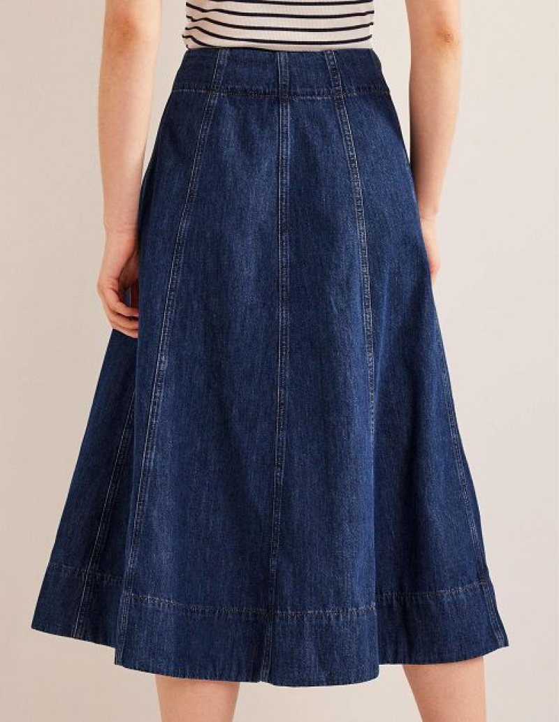 Wash Women's Boden Denim Paneled Skirts | 84051TIER