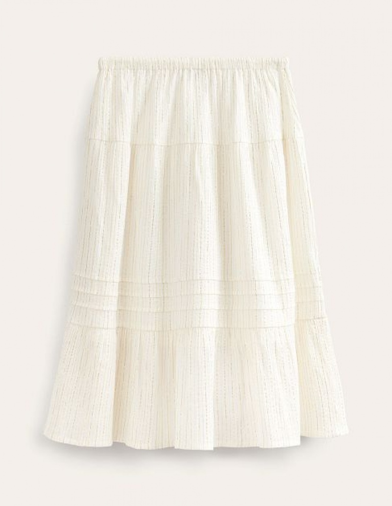 White Kids' Boden Metallic Skirts | 32571RWDY