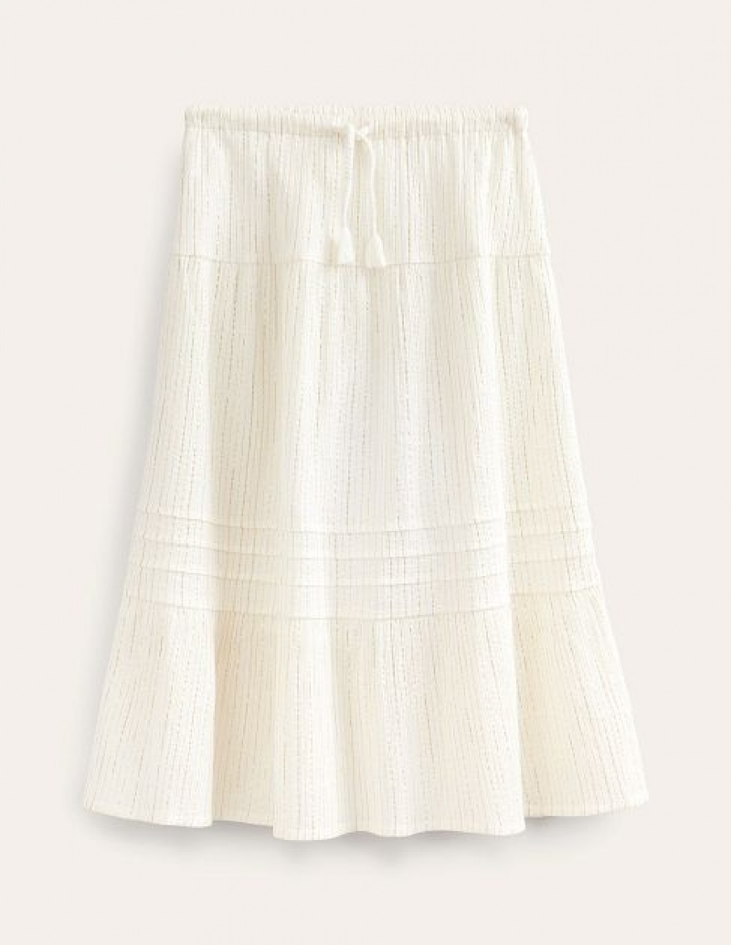 White Kids\' Boden Metallic Skirts | 32571RWDY