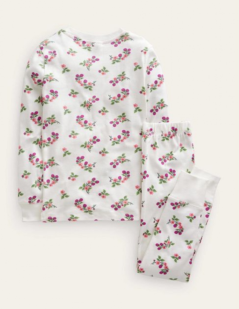 White Kids' Boden Snug Long John Pajamas | 59687RDKL