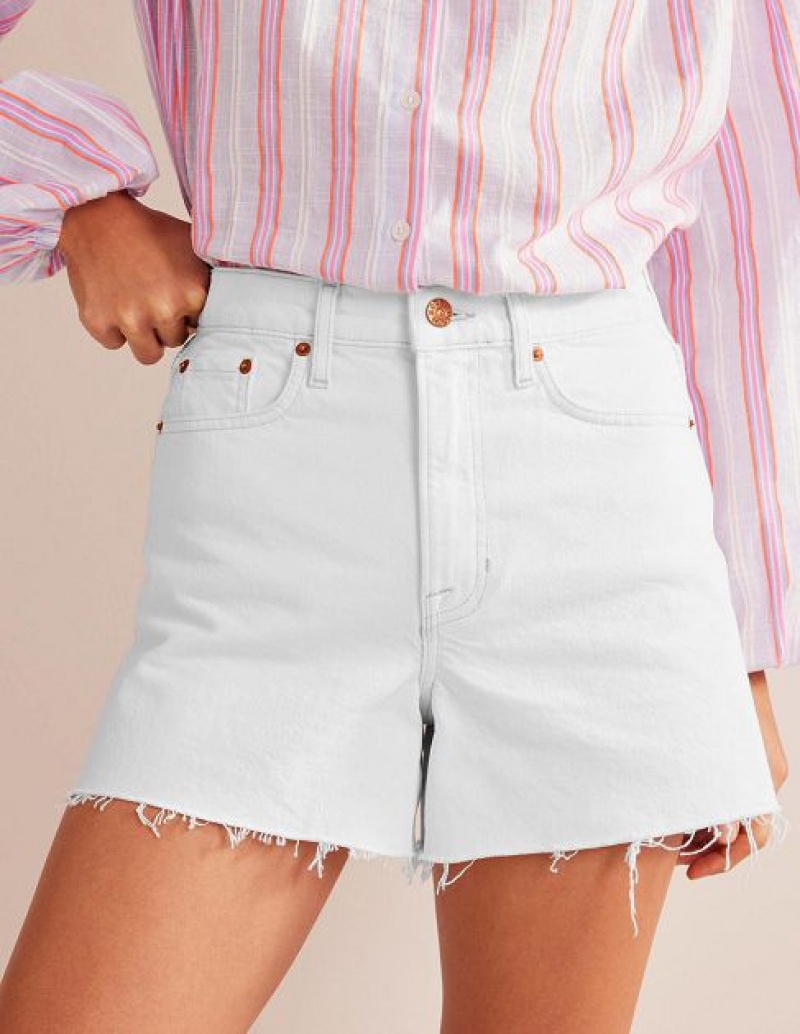 White Women's Boden A-line Denim Shorts | 86720CBWA