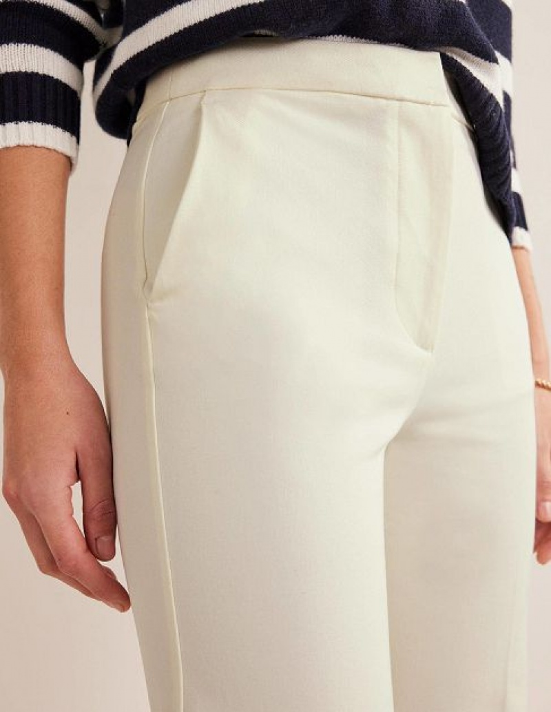 White Women's Boden Bi-stretch Flared Pants | 42510LIPQ