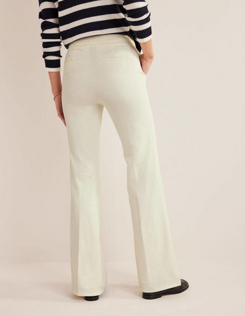 White Women's Boden Bi-stretch Flared Pants | 42510LIPQ