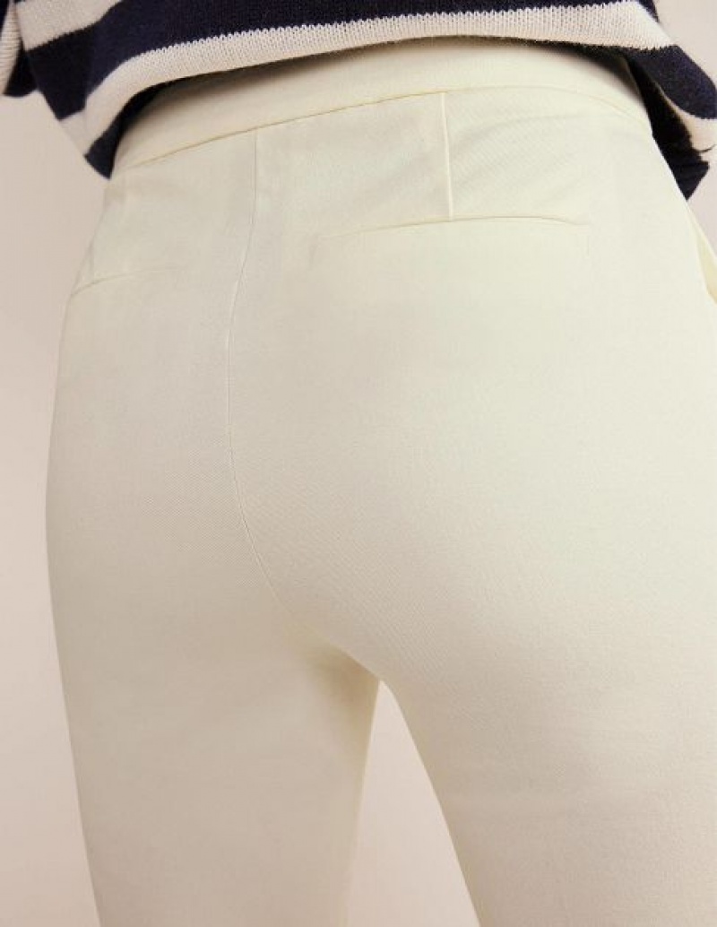 White Women's Boden Bi-stretch Flared Pants | 42510LIPQ