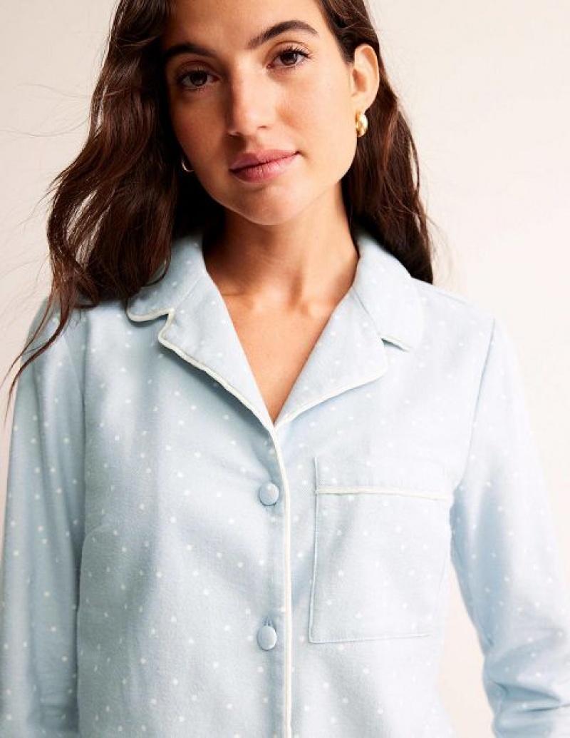 White Women's Boden Brushed Cotton Shirt Pyjamas | 23587MOJC