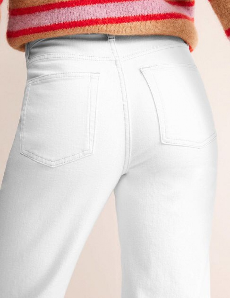 White Women's Boden High Rise Tapered Jeans | 90163TSRQ