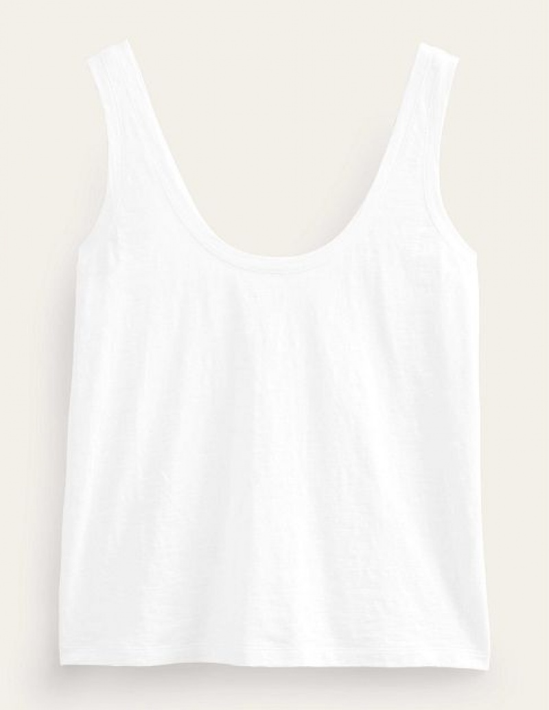 White Women's Boden Relaxed Scoop Neck Vest | 61354ODUL