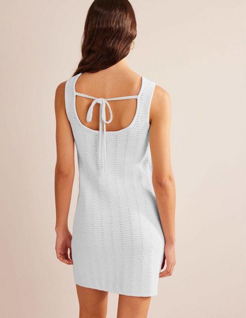 White Women's Boden Scoop Back Mini Dress | 54208MZYQ