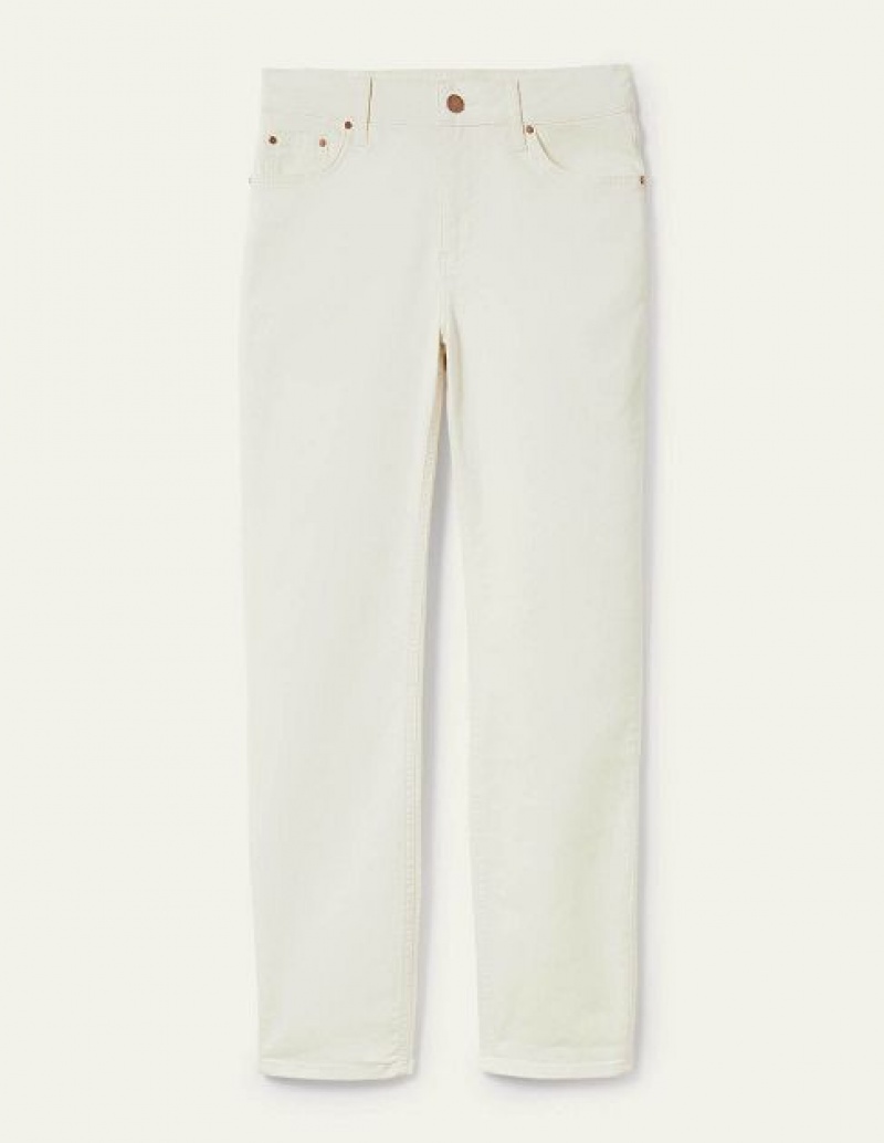 White Women's Boden Slim Straight Ankle Skimmers Pants | 95067HJPD