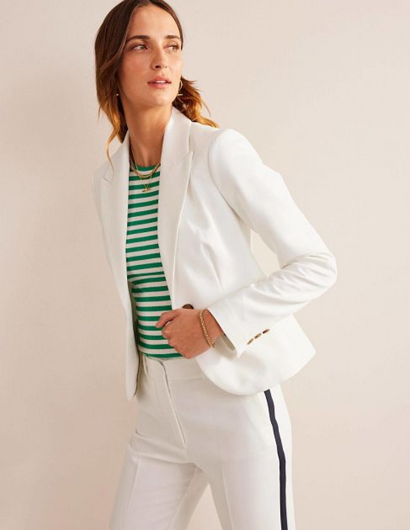 White Women's Boden The Canonbury Tailored Blazers | 81540IBAS