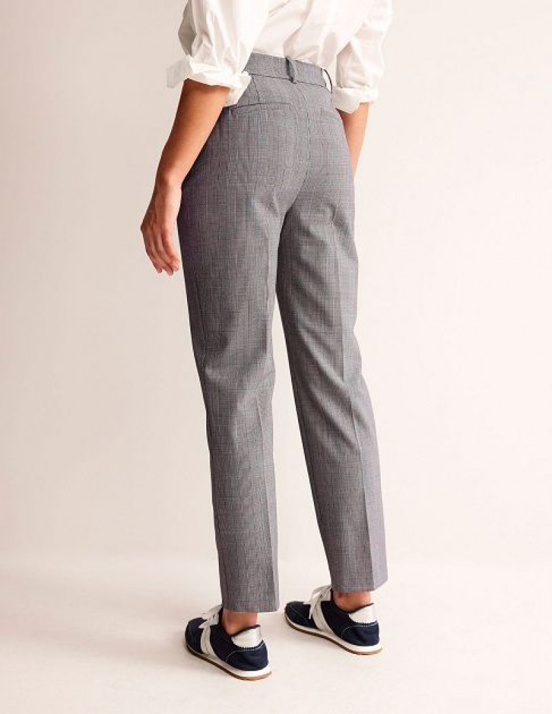 White / Grey Blue Women's Boden Kew Wool-twill Pants | 23891FJHT