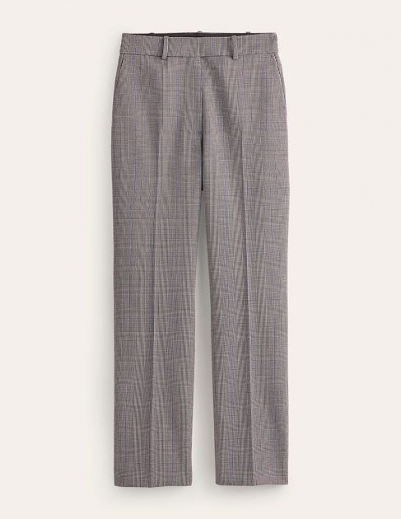 White / Grey Blue Women's Boden Kew Wool-twill Pants | 23891FJHT