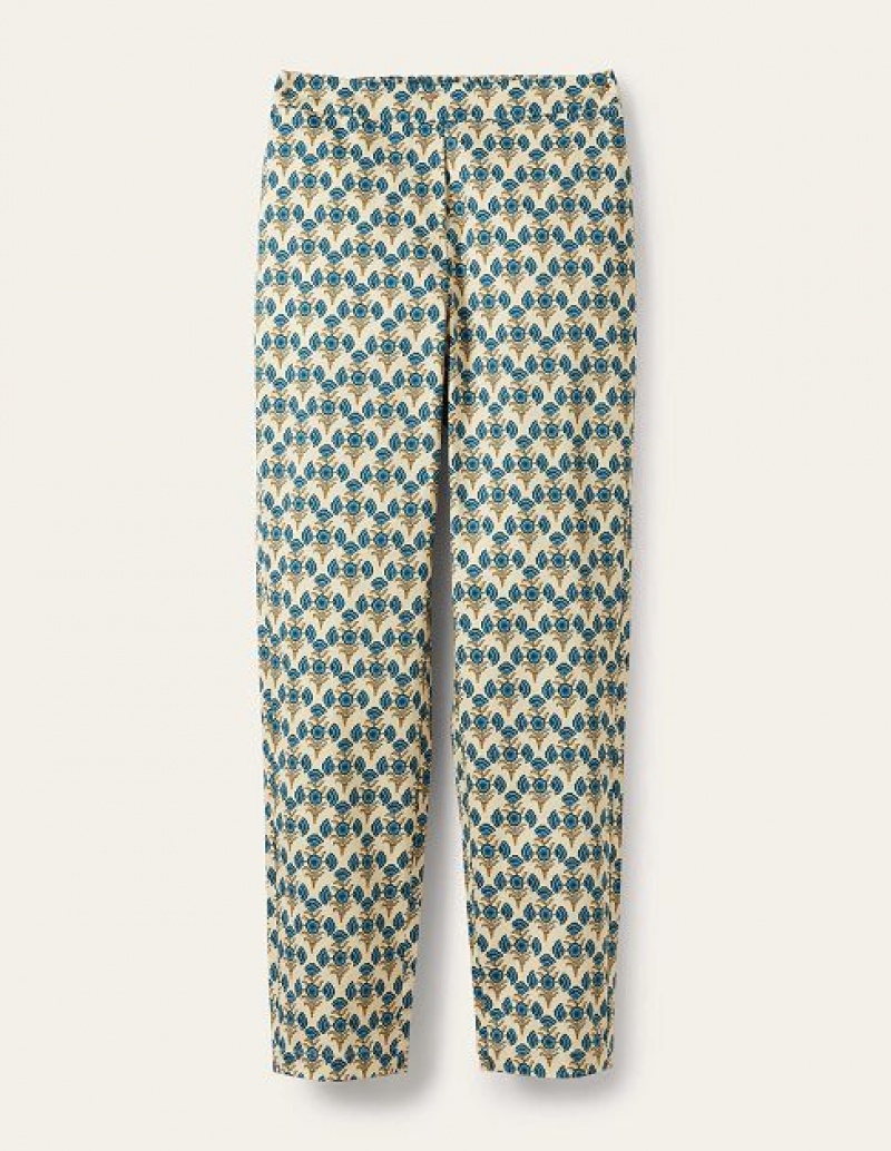 Yellow / Blue Women's Boden Danby Pull On Pants | 51248PXNY