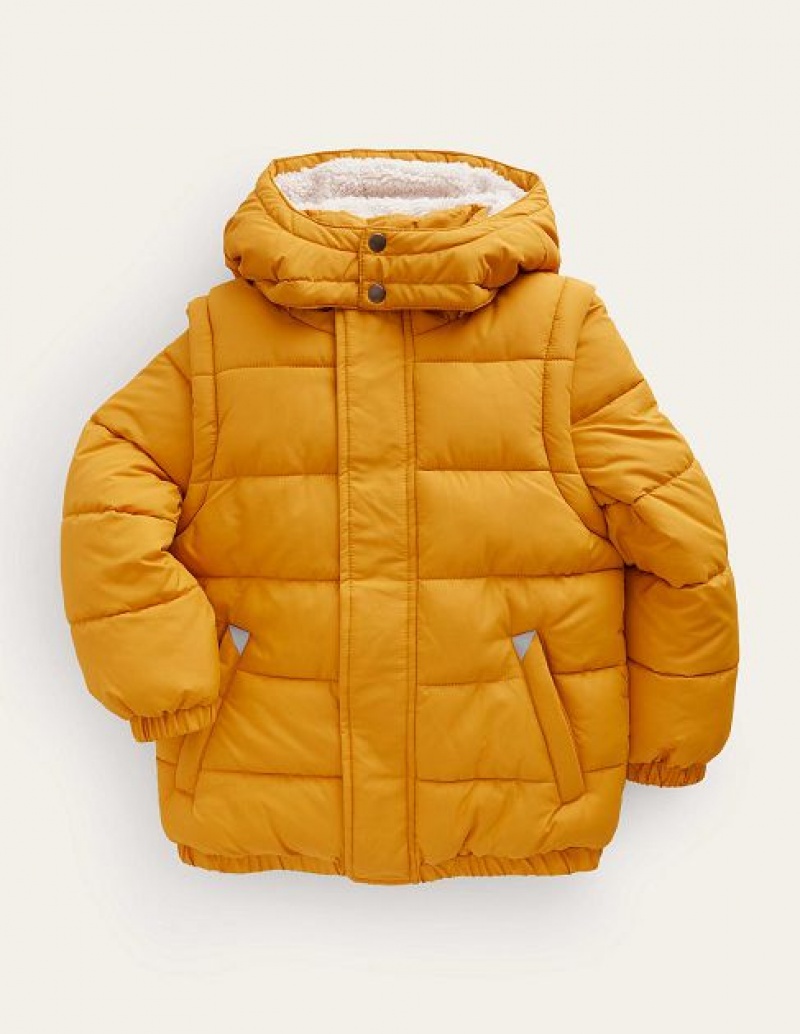 yellow Kids' Boden 2-in-1 Padded Coats | 59167APET