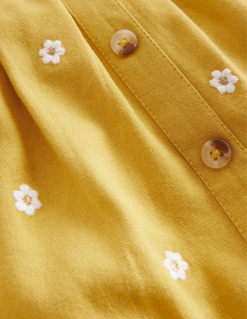 yellow Kids' Boden Embroidered Twirly Skirts | 90163PZFX