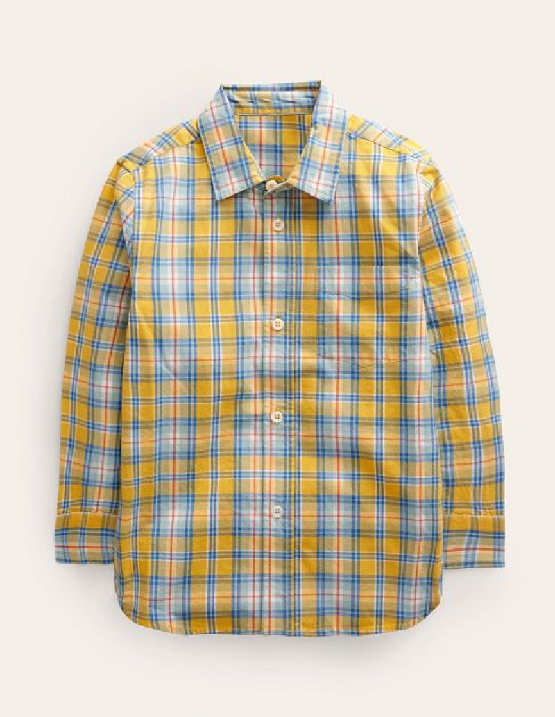 yellow Kids' Boden Laundered Shirts | 84159RVLX