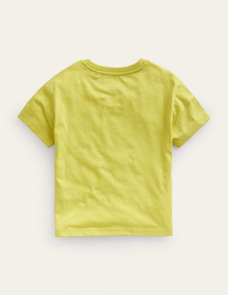 yellow Kids' Boden Printed Graphic T-Shirt | 51934YJGF