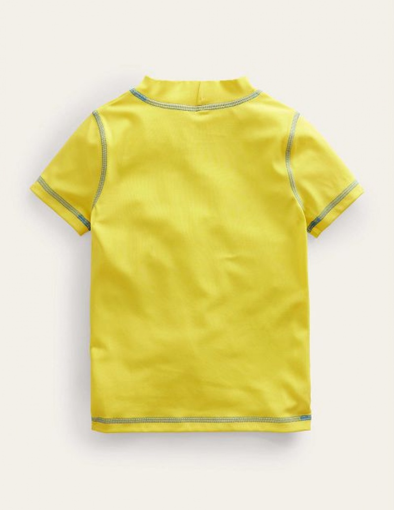 yellow Kids' Boden Short Sleeve Rash Guard T-Shirt | 86325AQMF