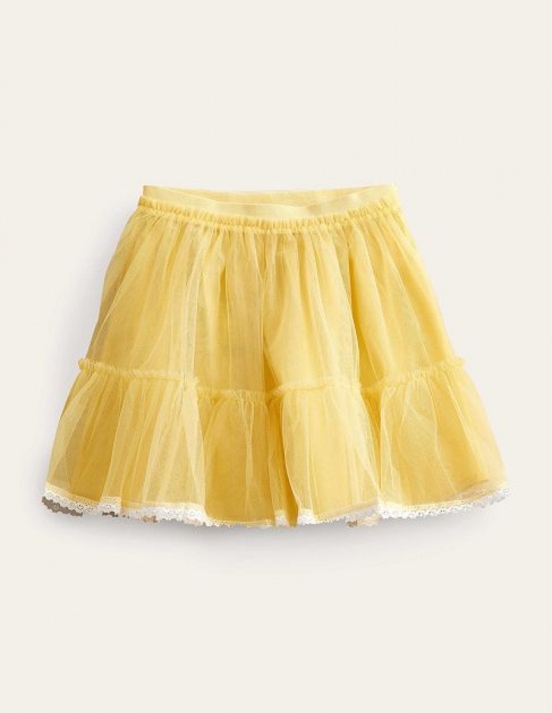 yellow Kids' Boden Tiered Tulle Skirts | 25740PXQH