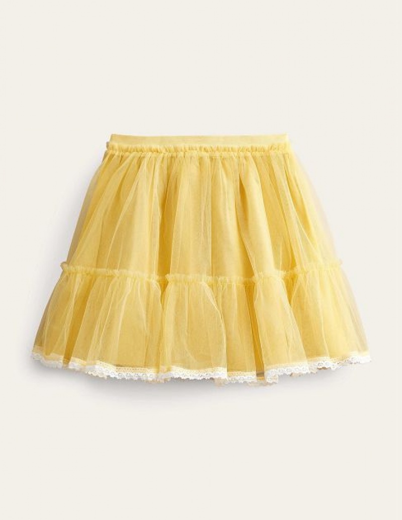 yellow Kids' Boden Tiered Tulle Skirts | 25740PXQH