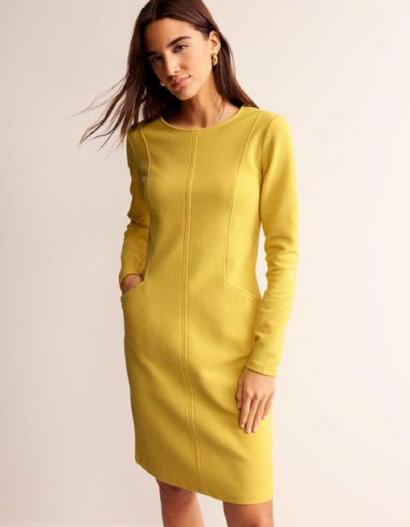 yellow Women's Boden Ellen Ottoman Dress | 92185EHYL