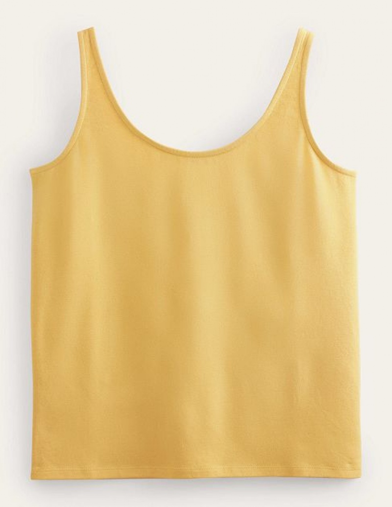 yellow Women's Boden Open Back Tanks | 95380LEVY