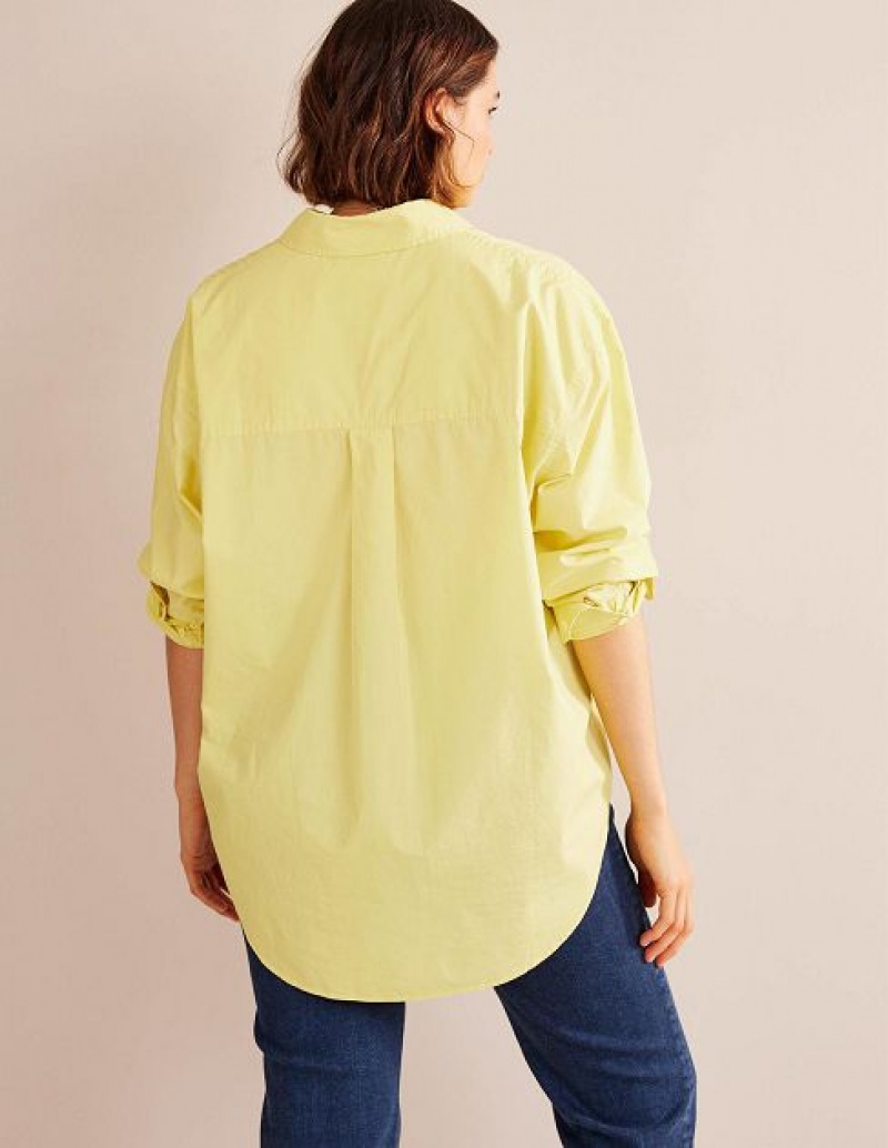 yellow Women's Boden Oversized Cotton Shirts | 70861HGYO