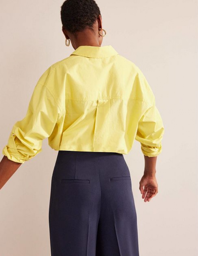 yellow Women's Boden Oversized Cotton Shirts | 70861HGYO