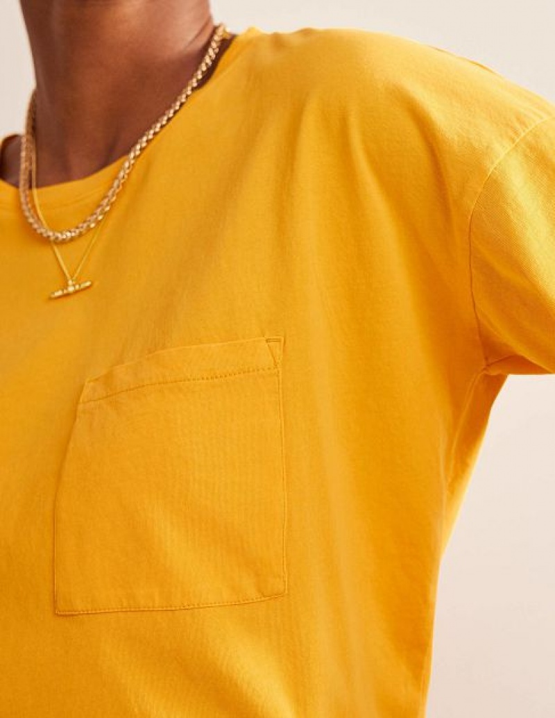 yellow Women's Boden Oversized Washed T-Shirt | 12043QPNB