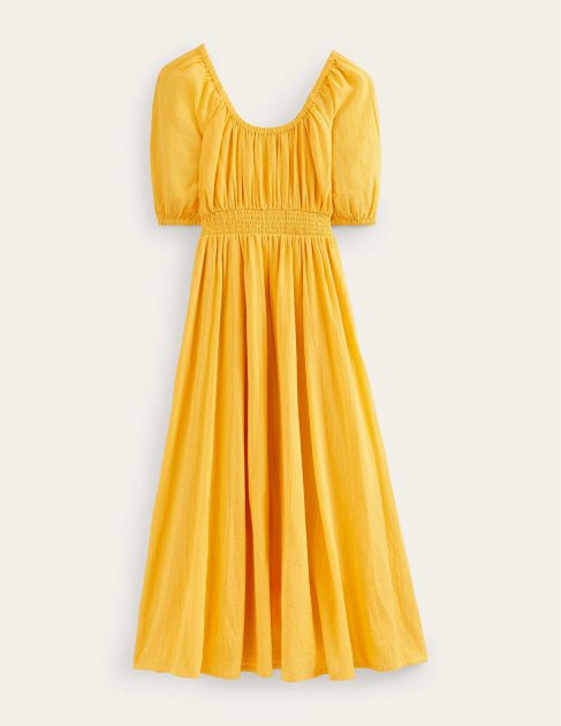 yellow Women's Boden Scoop Neck Maxi Dress | 48319ZIOE