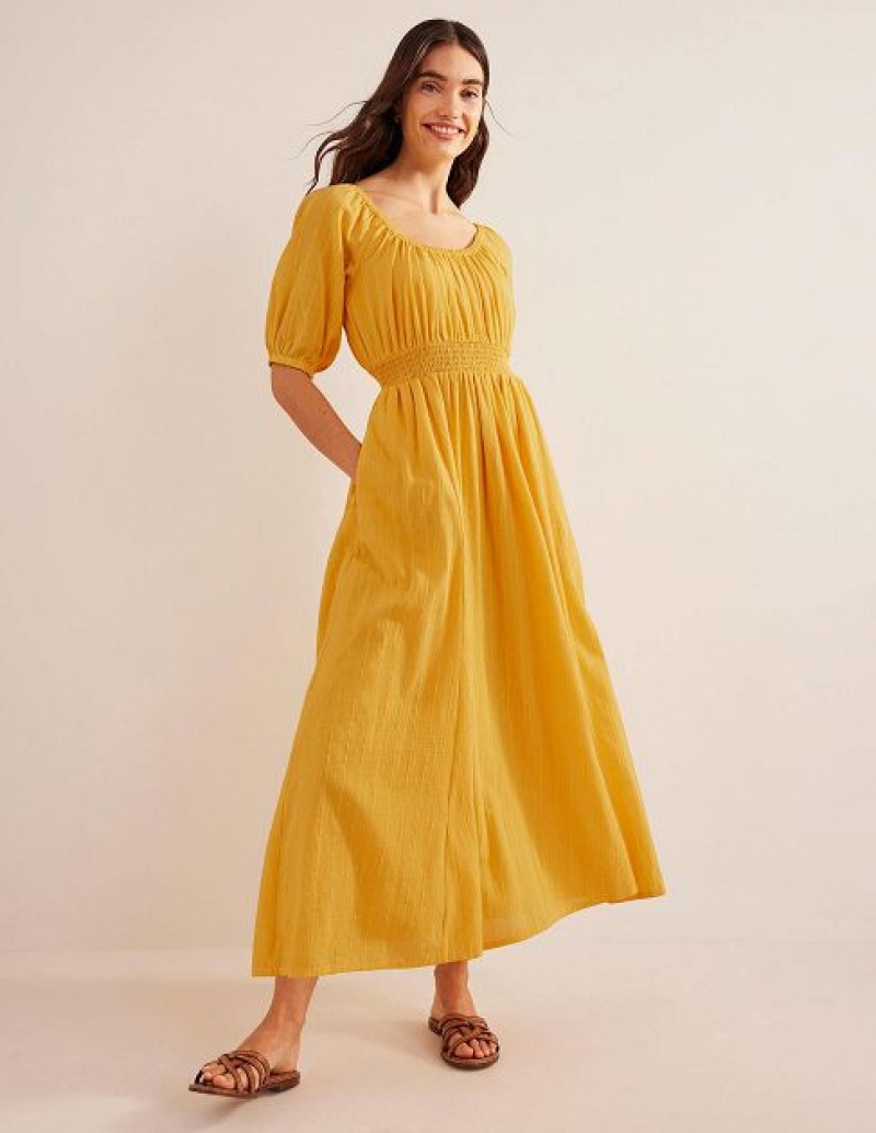 yellow Women\'s Boden Scoop Neck Maxi Dress | 48319ZIOE